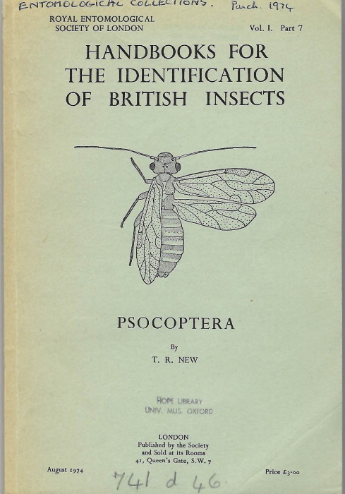 New, T.R. - Psocoptera (booklice, barklice) (Handbooks for the Identification of British Insects 1/7)