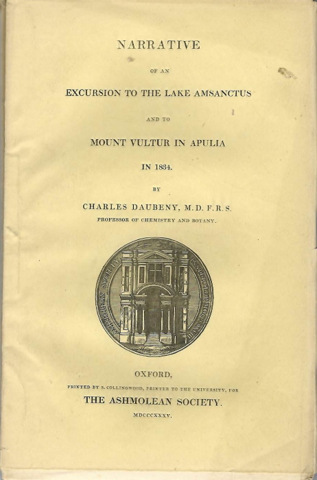 Daubeny, C. - Narrative of an Excursion to the Lake Amsanctus and to Mount Vultur in Apulia in 1834