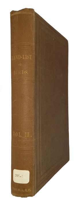 Sharpe, R. Bowdler - A Hand-List of the Genera and Species of Birds. Vol. III.