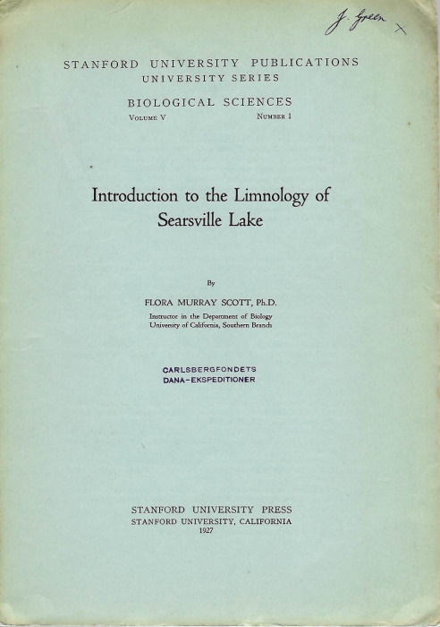Scott, F.M. - Introduction to the Limnology of Searsville Lake