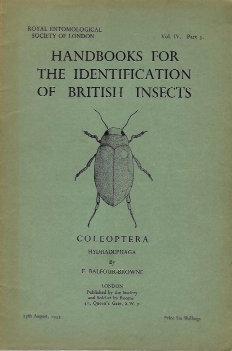 Balfour-Browne, F. - Coleoptera Hydradephaga (Handbooks for Identification of British Insects 4/3)