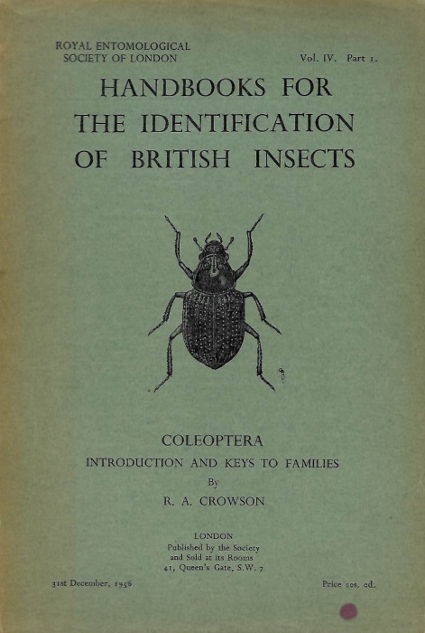 Crowson, R.A. - Coleoptera. Introduction and Key to Families (Handbooks for the Identification of British Insects 4/1)