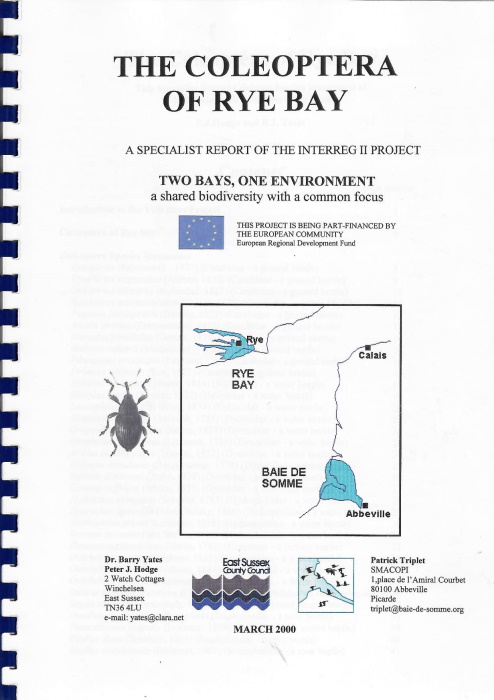 Hodge, P.J.; Yates, B.J. - The Coleoptera of Rye Bay: A Specialist Report of the Interreg II Project