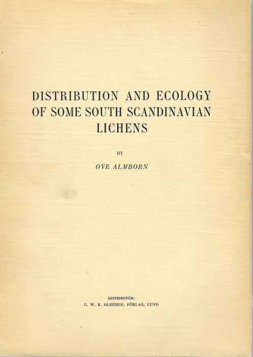 Almborn, O. - Distribution and Ecology of some South Scandinavian Lichens