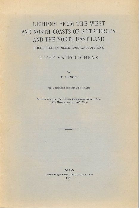 Lynge, B. - Lichens from the West and North Coasts of Spitsbergen. I. The Macrolichens