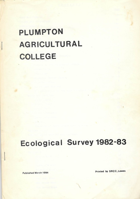 Harrington, R. - Plumpton Agricultural College Ecological Survey 1982-83