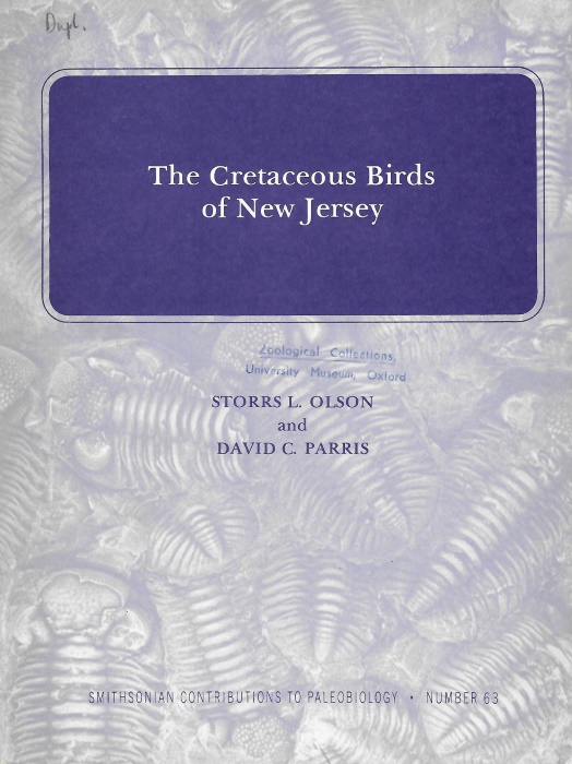 Olson, S.L. ; Parris, D.C. - Cretaceous Birds of New Jersey
