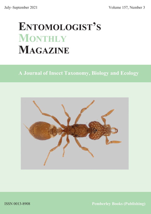  - Entomologist's Monthly Magazine Vol. 157 Part 3 (2021)