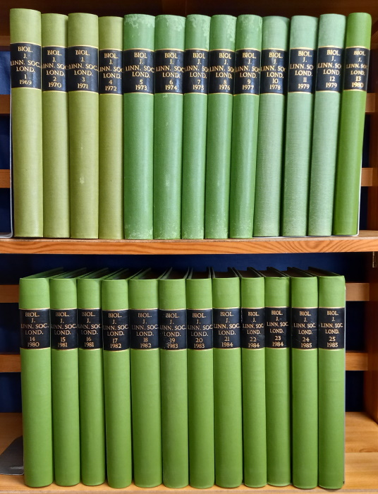  - Biological Journal of the Linnean Society. Vols 1-25