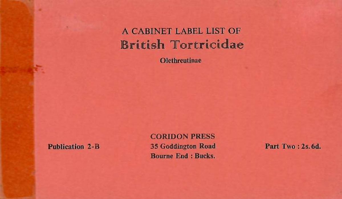  - A Cabinet Label List of British Tortricidae Olethreutinae