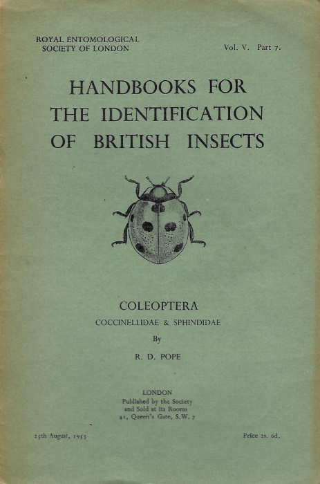 Pope, R.D. - Coleoptera Coccinellidae and Sphindidae (Handbooks for Identification of British Insects 5/7)