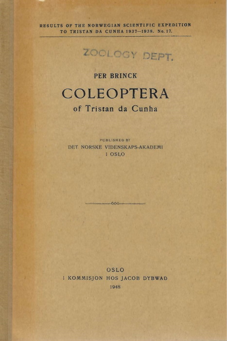 Brinck, P. - Coleoptera of Tristan da Cunha
