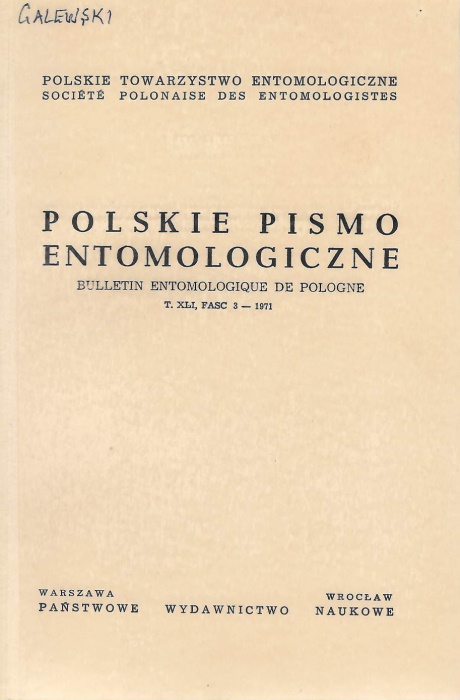 Galewski, K. - A study on morphobiotic adaptations of European species of the <i>Dytiscidae</i> (Coleoptera)