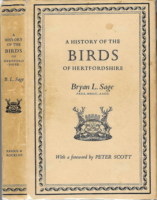 Sage, B.L. - A History of the Birds of Hertfordshire