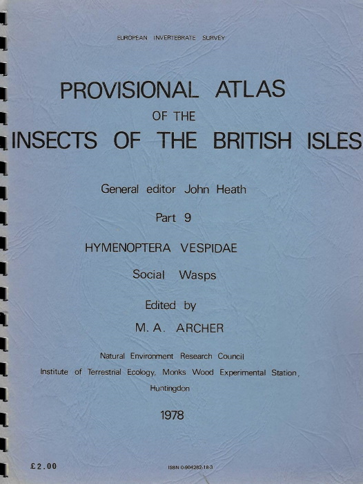 Archer, M.A. - Provisional Atlas of Insects of British Isles Part 9: Hymenoptera Vespidae