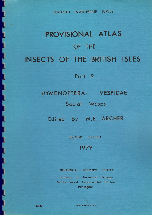 Archer, M.A. - Provisional Atlas of Insects of British Isles Part 9: Hymenoptera Vespidae