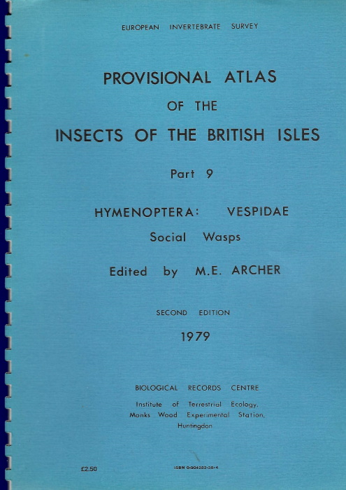 Archer, M.A. - Provisional Atlas of Insects of British Isles Part 9: Hymenoptera Vespidae