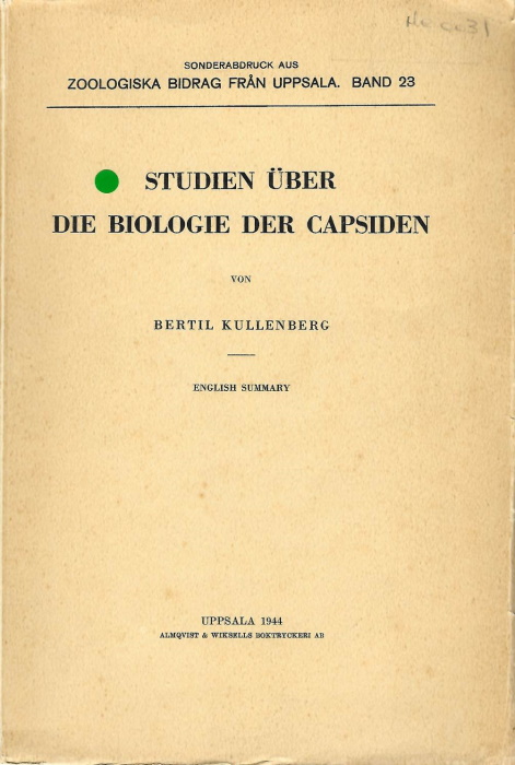 Kullenberg, B. - Studien ber die Biologie der Capsiden