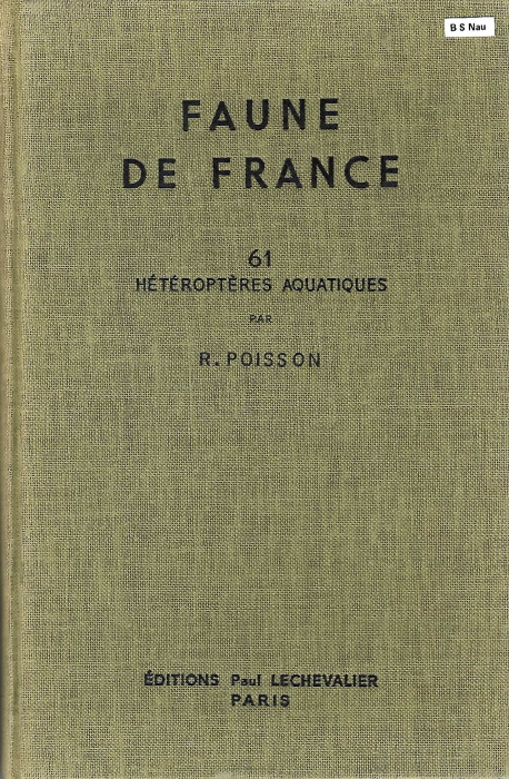 Poisson, R. - Heteropteres Aquatiques Faune de France 61