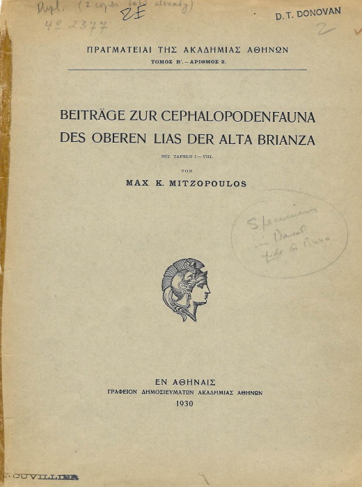 Mitzopoulos, M.K. - Beitrge zur Cephalopodenfauna des Oberen Lias der Alta Brianza