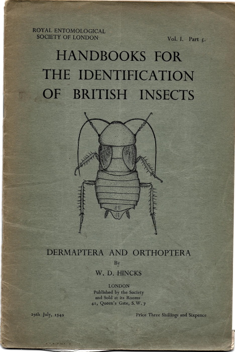 Hincks, W.D. - Dermaptera and Orthoptera (Handbooks for the Identification of British Insects 1/5)