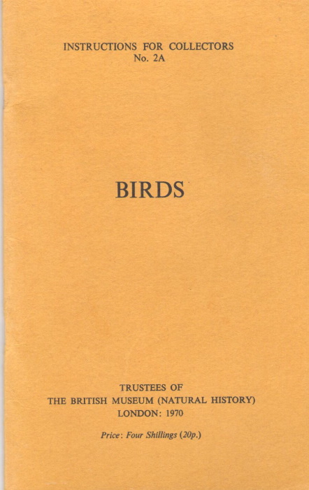 Harrison, C.J.O.; Cowles, G.S. - Instructions for Collectors No. 2a Birds