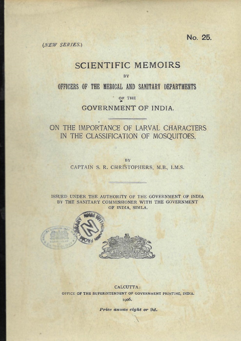 Christophers, S.R. - On the importance of larval characters in the classification of mosquitoes