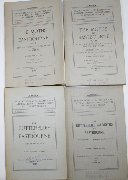 Adkin, R. - The Butterflies [Moths (Part I-II)] of Eastbourne [with] 1st Supplement