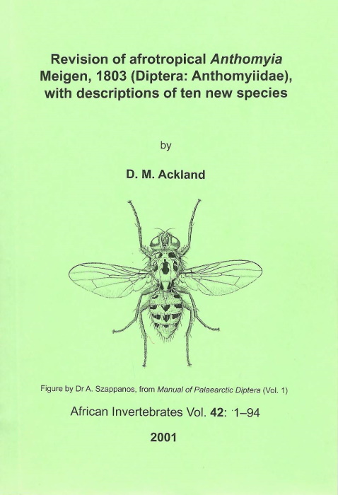 Ackland, D.M. - Revision of afrotropical <i>Anthomyia</i> Meigen, 1803 (Diptera: Anthomyiidae), with descriptions of ten new species