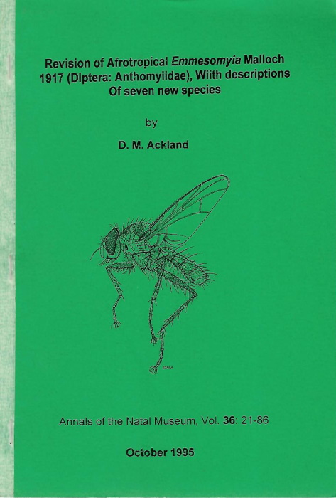 Ackland, D.M. - Revision of afrotropical <i>Emmesomyia</i> Malloch 1917 (Diptera: Anthomyiidae), with descriptions of seven new species