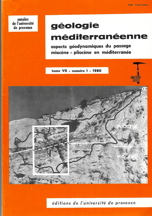  - Les Aspects geodynamiques du passage miocene - pliocene en mediterrannee