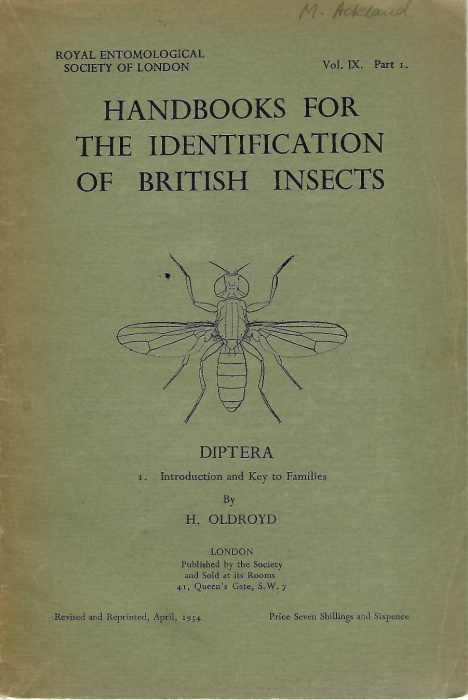 Oldroyd, H. - Diptera: Introduction and Key to Families (Handbooks for the Identification of British Insects 9/1)