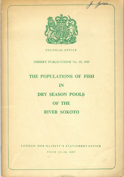 Holden, M.J. - Populations of fish in dry season pools of the River Sokoto