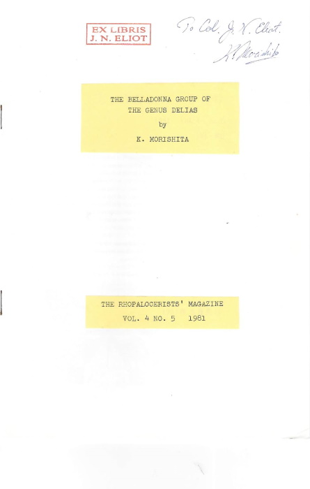 Morishita, K. - [The <i>Belladonna group</i> of the genus <i>Delias</i> (Lep. Pieridae)]