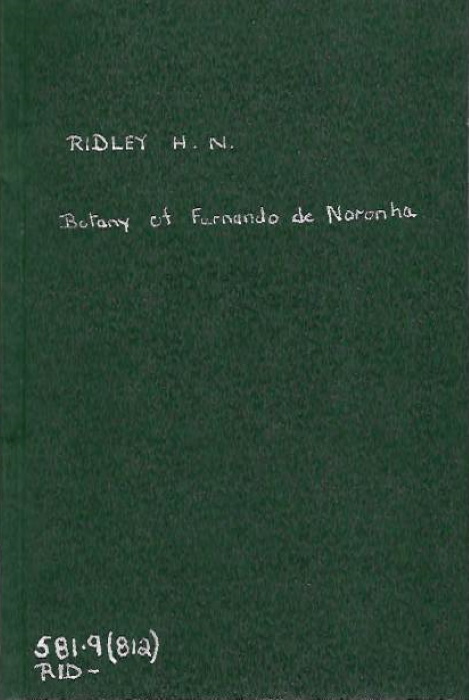 Ridley, H.N. - Notes on the Botany of Fernando Noronha