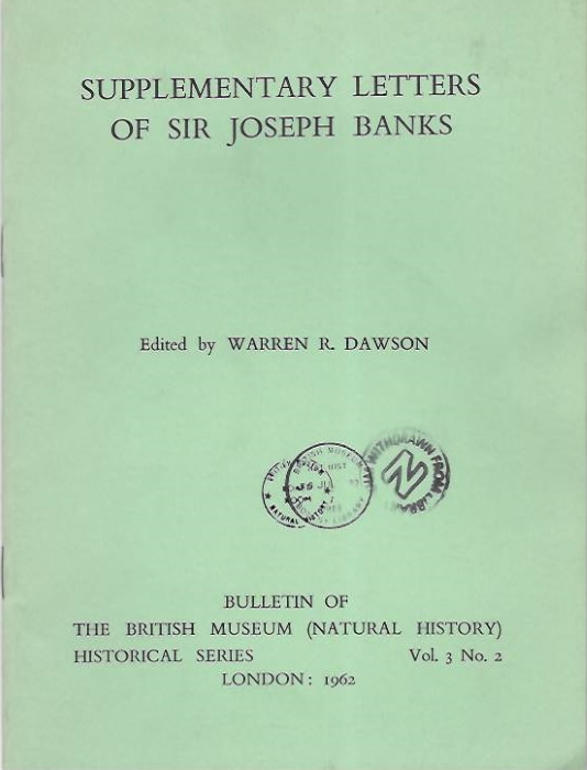 Dawson, Warren R. - Supplementary Letters of Sir Joseph Banks.
