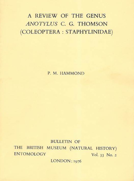 Hammond, P.M. - A Review of the Genus Anotylus C.G. Thomson (Coleoptera: Staphylinidae)
