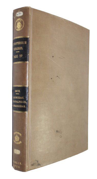 Bryk, F.Bryk, F. - Lepidopterorum Catalogus. Pt 27: Baronidae, Teinopalpidae, Parnassiidae