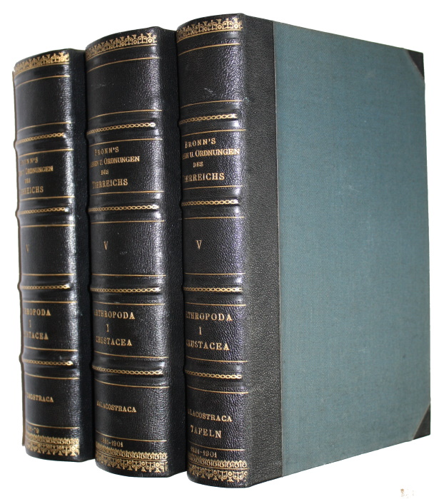 Bronn, H.G.; Gerstaecker, A.; Ortmann, A.E. - Die Klassen und Ordnungen des Their-Reichs  von H.G. Bronn. Bd V: Arthropoden, Abt I: Crustacea (Erste Hlfte) [Entomostraca] [and] II. Abt.: Crustacea (Zweite Hlfte: Malacostraca) [Text + Plates]