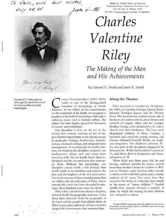 Smith, E.H.; Smith, J.R. - Charles Valentine Riley: The making of the Man and his Achievements