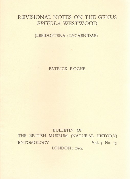 Roche, P. - Revisional Notes on the Genus Epitola Westwood (Lepidoptera: Lycaenidae)