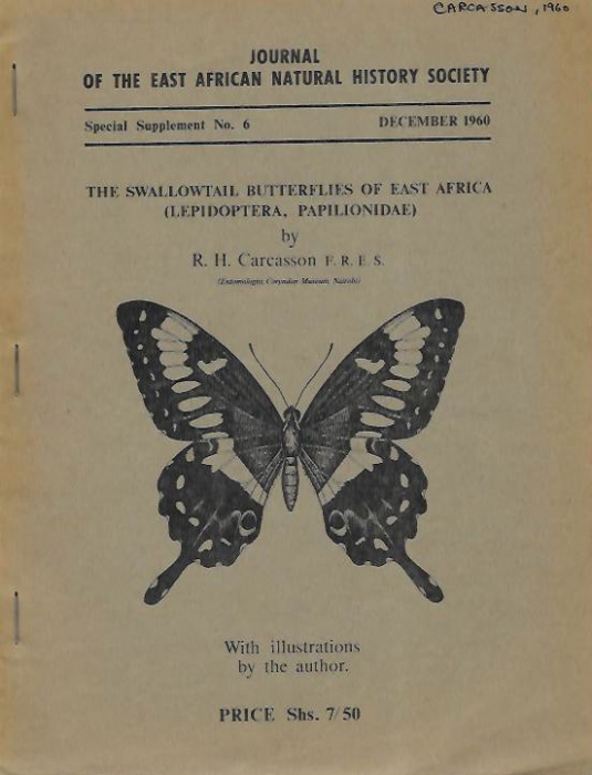Carcasson, R.H. - The Swallowtail Butterflies of East Africa (Lepidoptera, Papilionidae)
