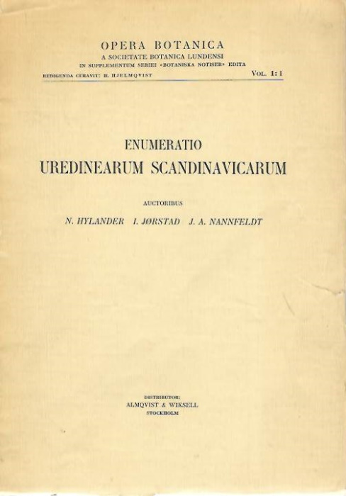 Hylander, N.; Jorstad, I.; Nannfeldt - Enumeratio Uredinearum Scandinavicarum