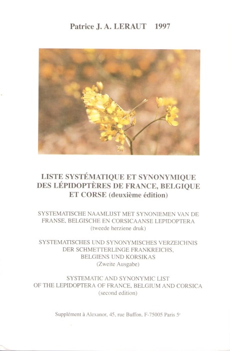 Leraut, P.J.A. - Liste systematique et synonymique des Lepidopteres de France, Belgique et Corse