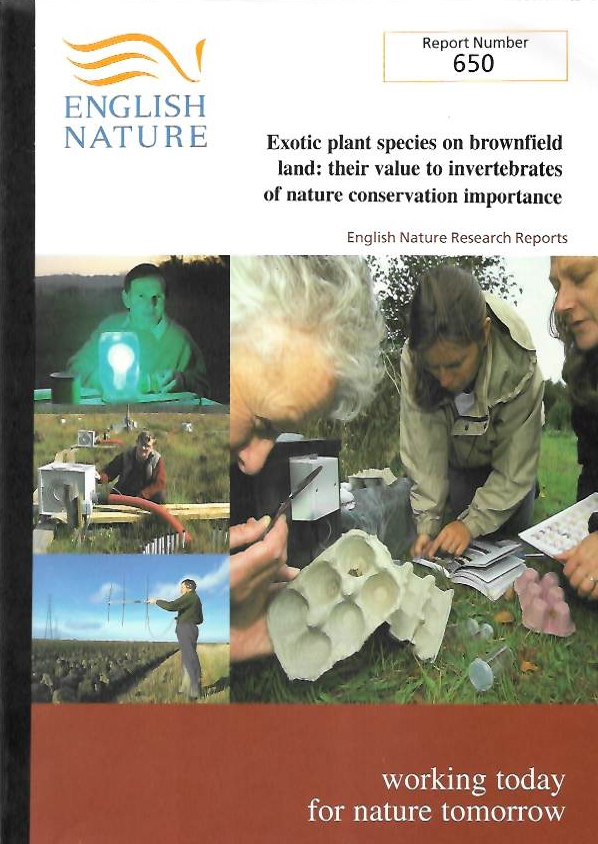 Bodsworth, E.; Shepherd, P.; Plant, C. - Exotic Plant Species on Brownfield Land: their Value to Invertebrates of Nature Conservation Importance