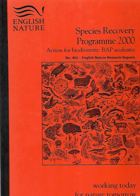 Pinchen, B.J. - Species recovery programme 2000. Action for biodiversity. BAP Aculeates