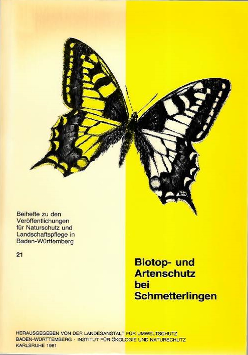 Ebert, G. - Biotop- und Artenschutz bei Schmetterlingen II Europaeischen Kongresses fur Lepidopterologie April 1980 Karlsruhe