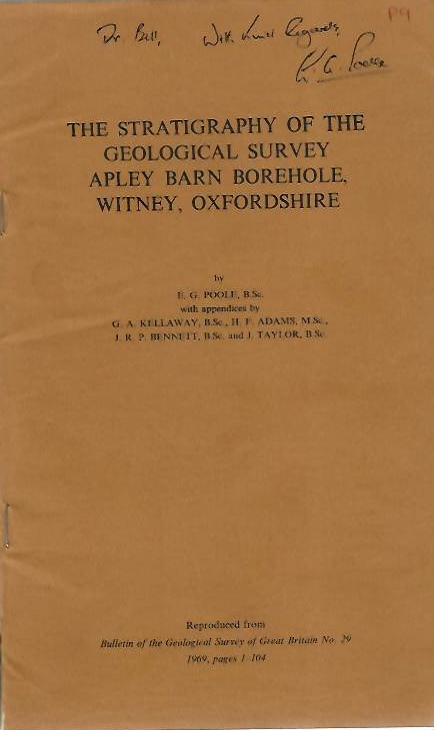 Poole, E.G.; Kellaway, G.A.; Adams H.F.; Bennet, J.R.P.; Taylor, J. - The Stratigraphy of the Geological Survey Apley Barn Borehole, Witney, Oxfordshire
