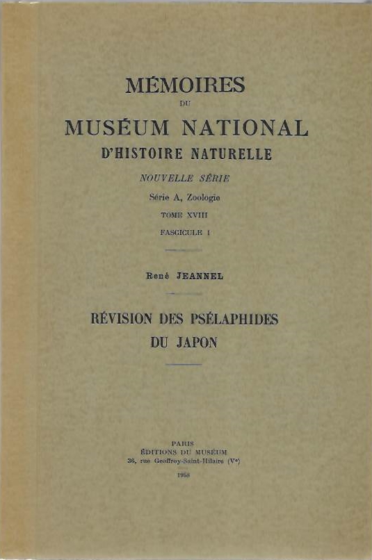 Jeannel, R. - Rvision des Pslaphides du Japon