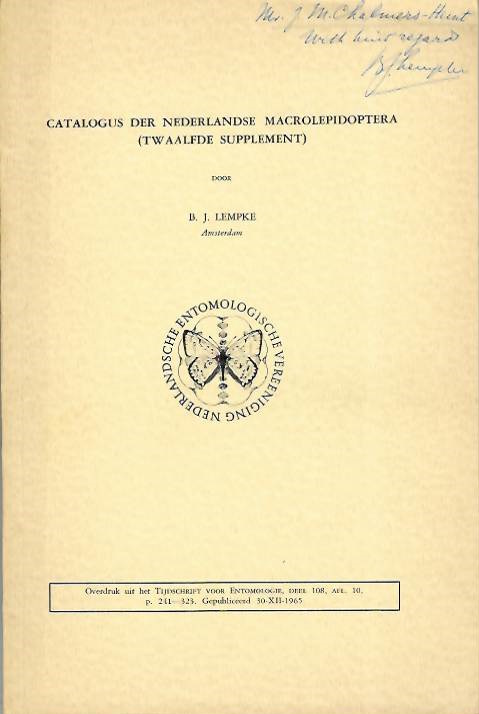Lempke, B.J. - Catalogus der Nederlandse Macrolepidoptera. Supplement 12
